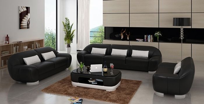 Sofagarnitur 3+2+1 Couch Polster Sitz Leder Garnitur Designer Set Neu HombergS