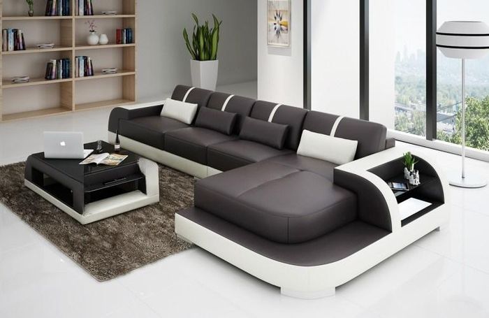 Ecksofa Sofa Couch Polster Wohnlandschaft Polsterecke Designsofa Ledersofa LubyB