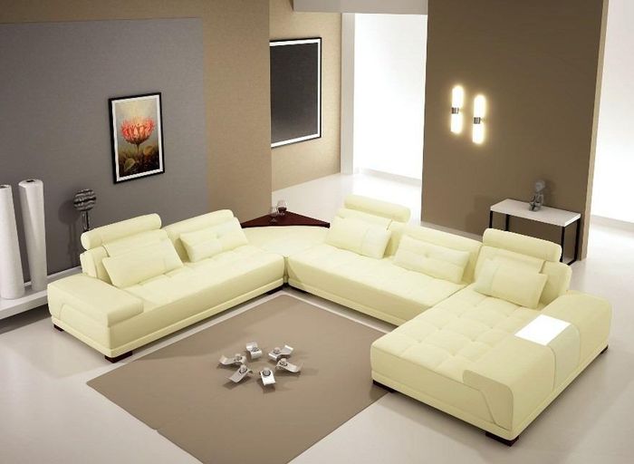 Wohnlandschaft Couch Polster Eck Garnitur Designer Ledersofa Big Sofa Neu PH376
