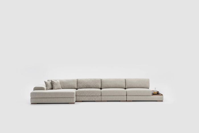L-Form Ecksofa Wohnlandschaft Luxus Grau Eckgarnitur Design Möbel 455x150