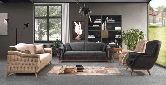 Sofagarnitur Komplette Garnitur Sofa Sessel Sofas Set 4tlg 3+3+1+1 Sitzer Textil