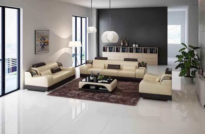 Dreisitzer Couch Polster Design Sofa 3er Sitz Sofas Zimmer Möbel Moderne Leder