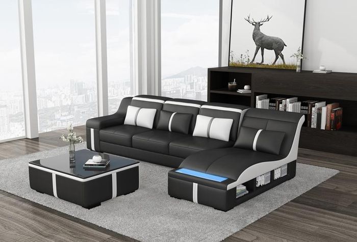 Design Ecksofa Sofa Polster Eckgarnitur Wohnlandschaft Leder Couchen Moderne Neu
