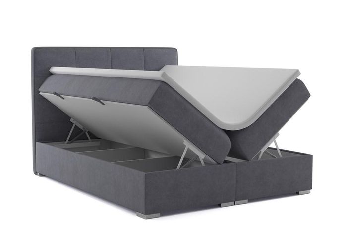 Boxspring Bett Hotel Doppel Samt Textil Luxus Betten Polster Bettkasten Funktion