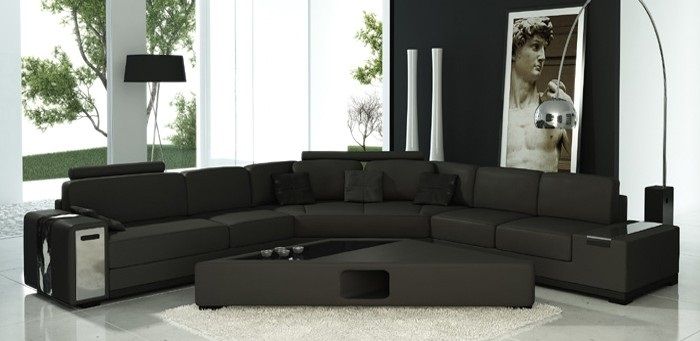 Ledersofa Ecksofa Sofa mit USB Polster Designer Eckgarnitur Wohnlandschaft Lima