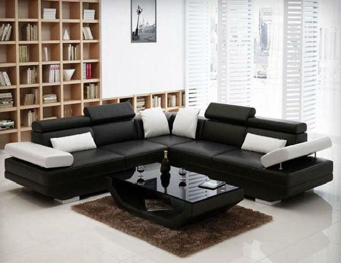 Wohnlandschaft Polster Ecke Eck Sofa mit USB Garnitur Landschaft Leder AlfredB
