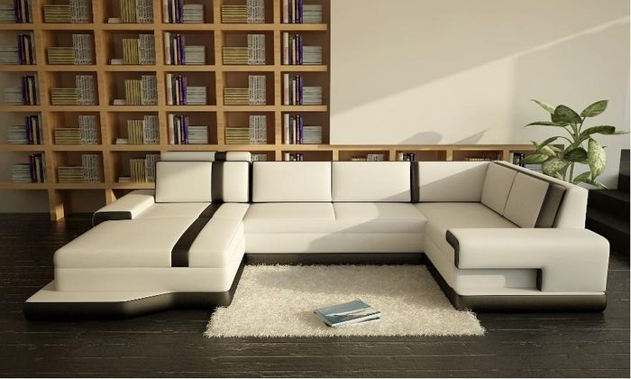 Design Big XXL U Form Sofa mit USB Wohnlandschaft Polster Ecksofa Sitz Garnitur