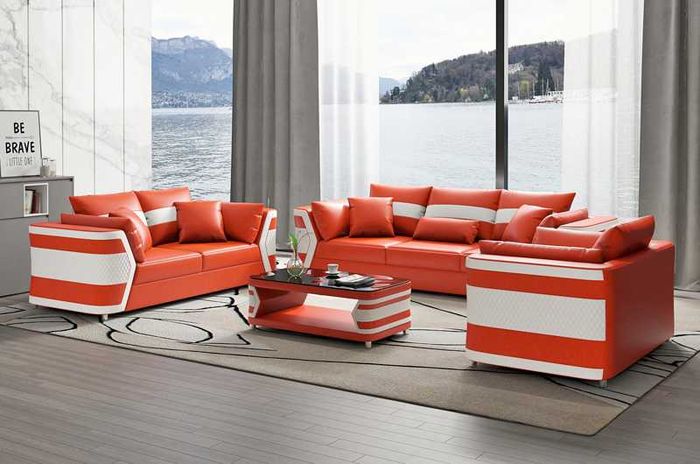 Rot Sofagarnitur Couchgarnitur Ledersofa Sofa Komplette 3tlg Sofas Set