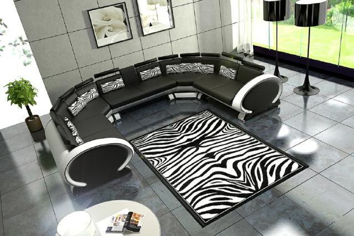 Ecksofa Sofa Couch Polster Wohnlandschaft Leder Eck Sofas Garnitur U Form Neu