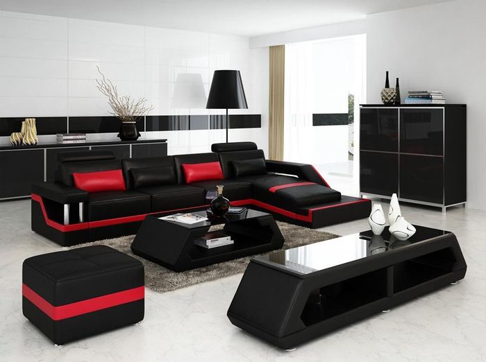 Designer Wohnlandschaft Big Modernes Ledersofa Couch HAMBURG III Ecksofa Sofa