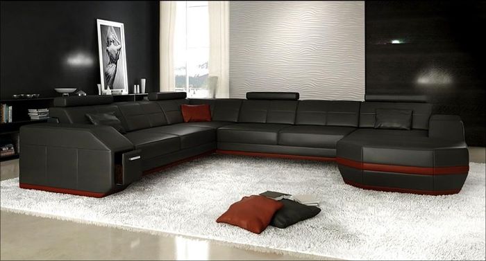 Wohnlandschaft Designer Sofa Couch Big Polster Leder Sofas Eck Ecke Sitz PH300-S