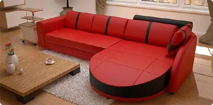 DESIGNERSOFA SCHLAFSOFA LEDERECKCOUCH NEU LEDERSOFA ECKSOFA MIT BETTFUNKTION