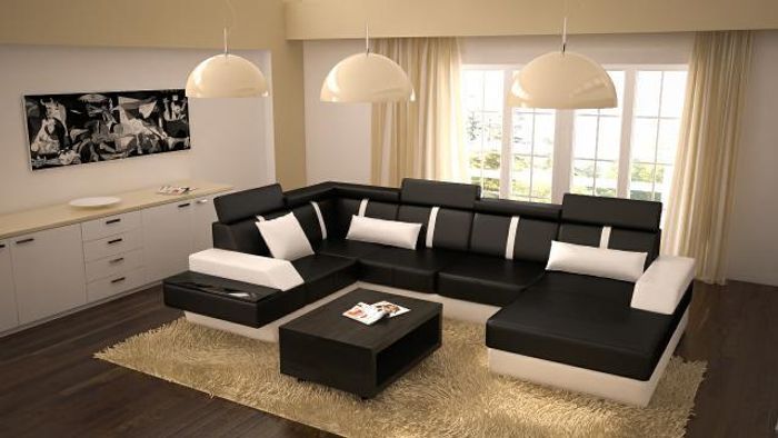Designer Couch Sofa Polster Garnitur Ledersofa Sofas Neu Wohnlandschaft Eckcouch