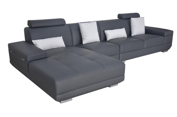 Leder Couch mit USB Polster Sitz Garnitur Moderne Design Sofas Wohnlandschaft