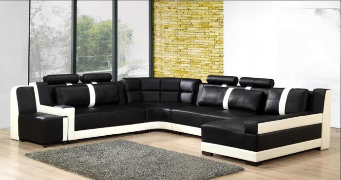 Ecksofa Wohnlandschaft + USB Polster Eckgarnitur Design Couch Moderne Leder Sofa