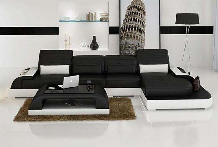 Wohnlandschaft Polster Ecke Eck Sofa mit USB Garnitur Landschaft Leder Wetzlar