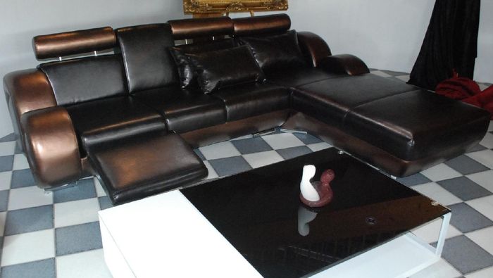 Elegante Designer Eckcouch Berlin II Ledersofa +USB,Sofa Couch Maßanfertigung