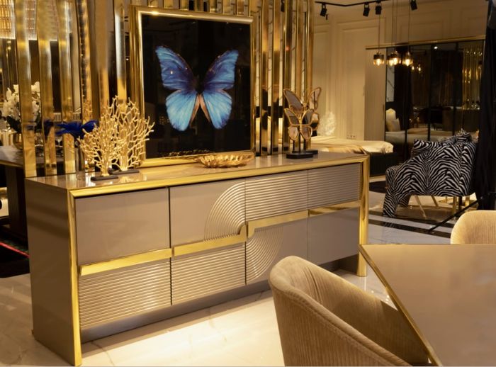Anrichte Konsole Regal Holz Buffet Kommode Kommoden Schrank Italien Modern
