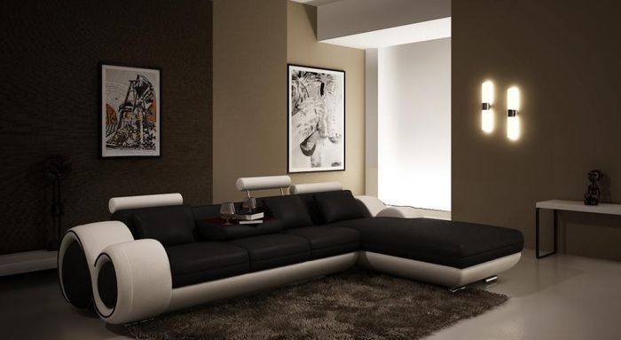 Patentiertes Design Ecksofa Sofa +USB,Polster Leder Ecke Wohnlandschaft BERLIN