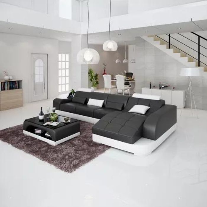 Design Sofa Eckcouch Ecksofa Couch Polster Eckgarnitur Couchtisch Sofas Neu 2tlg