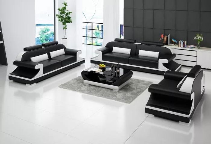 Moderne Sofagarnitur 321 Sitzer Couchtisch Ledersofa Sofa Couch Wohnlandschaft