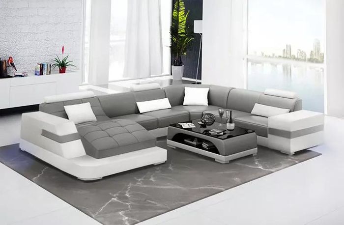 Designer Sofa Ecksofa Ledersofa Sofas UForm Polster Couch Wohnlandschaft Leder