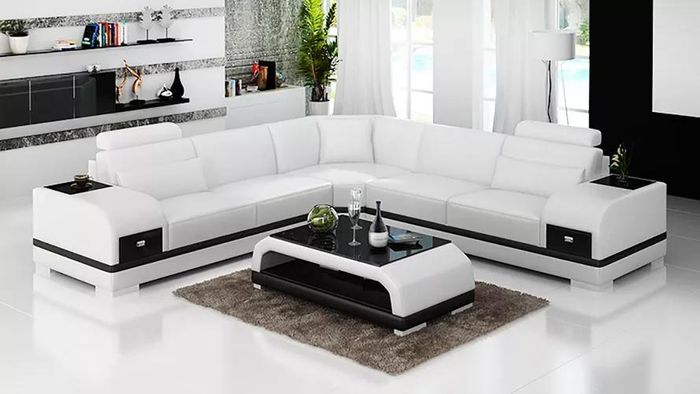 Ledersofa Ecksofa LForm Couchtisch Wohnlandschaft Modernes Sofa Couch Garnitur