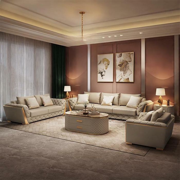 Ledersofa Couch Polster Garnitur 321 Sitzer komplett set sitzpolster Garnituren