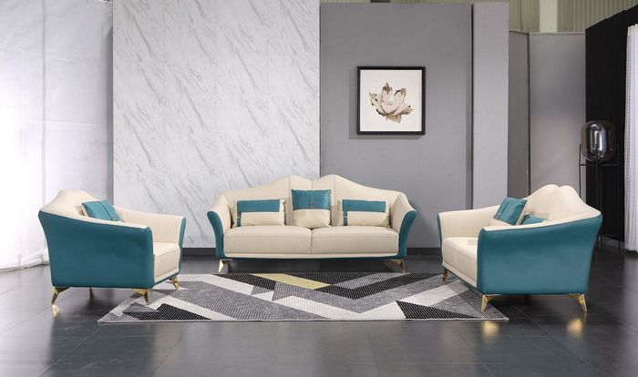 Ledersofa Sofagarnitur Komplette Garnitur Wohnzimmer Möbel Set Polster Couchen
