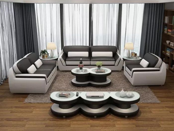 Designer Sofa Ledersofa Sofagarnitur 321 Sitzer Modernes Sofa Wohnlandschaft