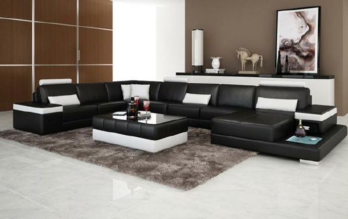 Wohnlandschaft Couch Polster Eck Garnitur Designer Ledersofa Big Sofa PH2030