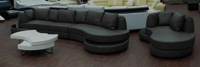 Designersofa Ecksofa Wohnlandschaft Rundsofa Ledersofa Couch Sofa UForm PR-S