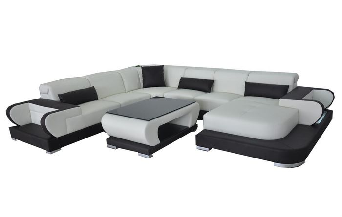 Wohn Couch Leder Sofa Landschaft Polster Garnitur Eck Sofas Sitz Garnituren Neu