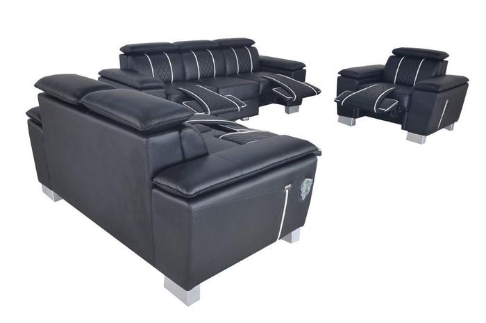 Ledersofa Couch Wohnlandschaft Eck Garnitur Design Modern Sofa 3+2+1Sitzer G8048