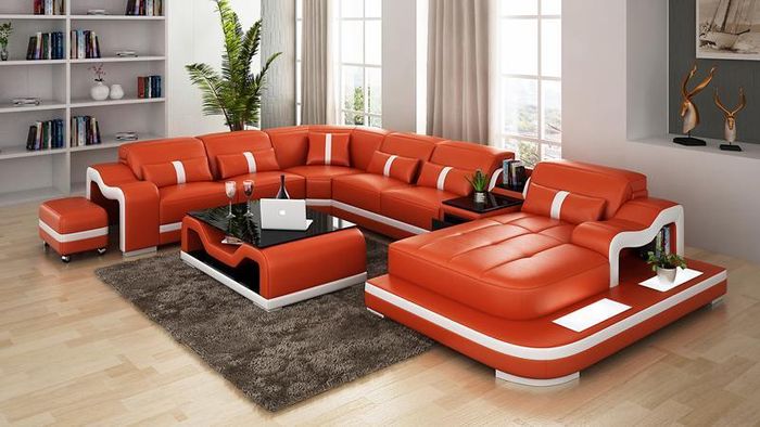 XXL Wohnlandschaft Ecksofa Polster Eckgarnitur Eckcouch Sofa Polster Sitz Ecke