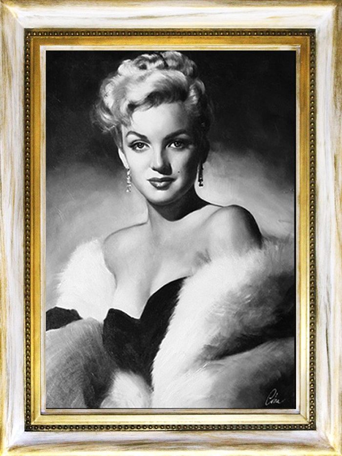 Marilyn Monroe Kleid Wind Erotik Echte Handarbeit Rahmen Gemälde Bilder G94044