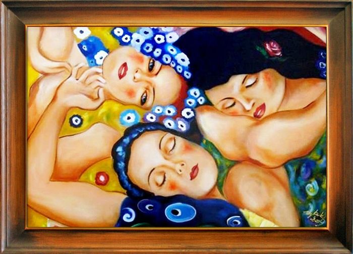 Gustav Klimt Gemälde Bild Bilder Handarbeit Kunst Abstrakt Ölbild Malerei G04429