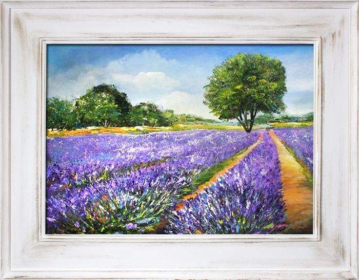 Lavendel Blumen Pflanzen Bild Bilder Gemälde Ölbilder Ölbild Mit Rahmen G16911