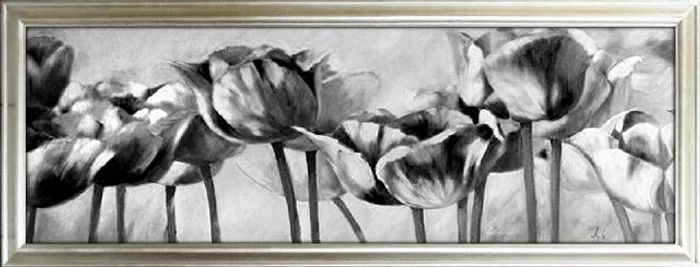 Tulpen - Blumen Pflanzen Bild Bilder Gemälde Ölbilder Ölbild Mit Rahmen - G94459