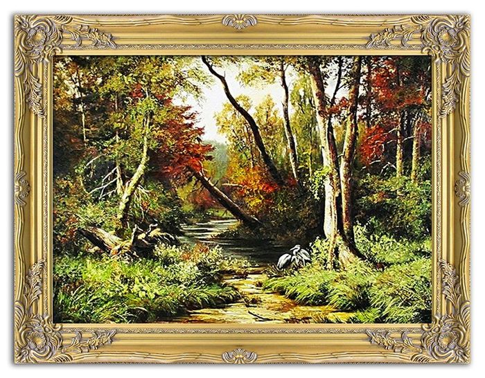 Gemälde Wald Handarbeit Ölbild Bild Ölbilder Rahmen Bilder Landschaft G02142