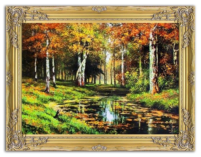 Gemälde Wald Handarbeit Ölbild Bild Ölbilder Rahmen Bilder Landschaft G03268
