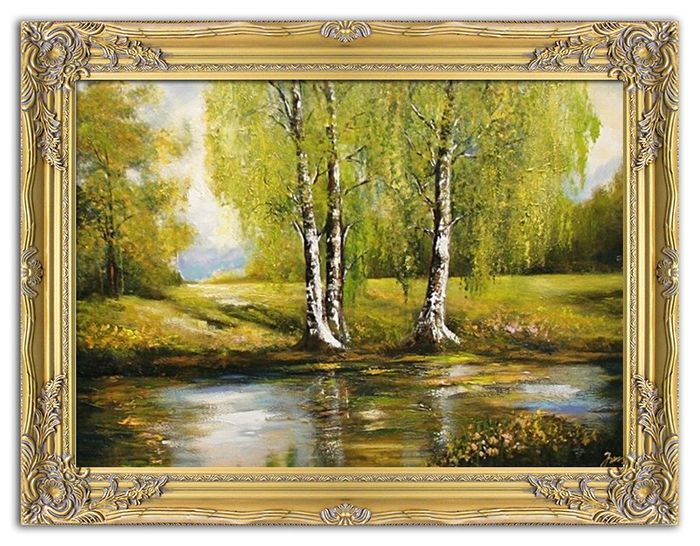 Gemälde Natur Handarbeit Ölbild Bild Ölbilder Rahmen Bilder G15603