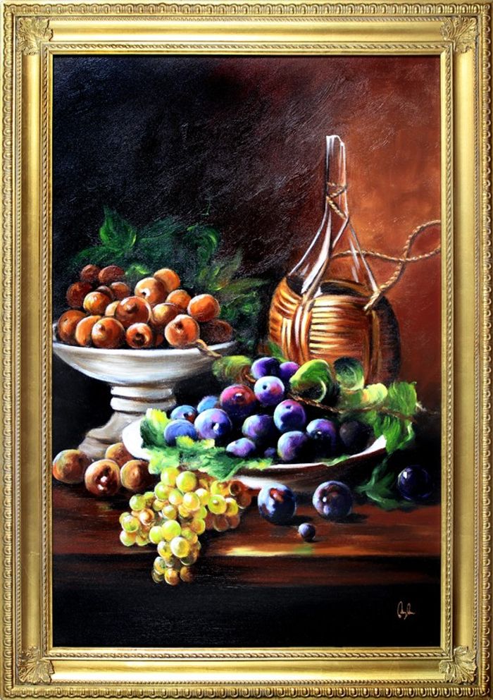 Gemälde "Obst " Handarbeit Ölbild Bild Ölbilder Rahmen Bilder G16595