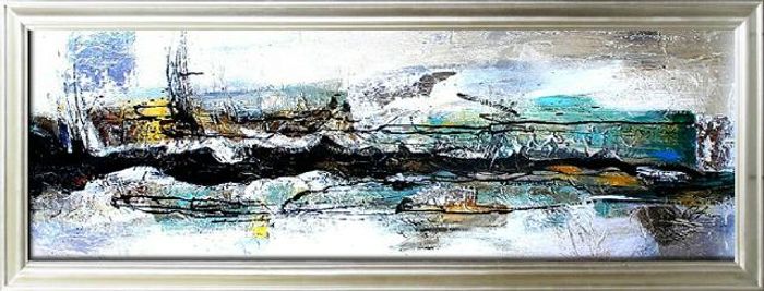 ÖLBILD ÖLGEMÄLDE GEMÄLDE BILD ABSTRAKT GEMÄLDE MIT RAHMEN - G17467
