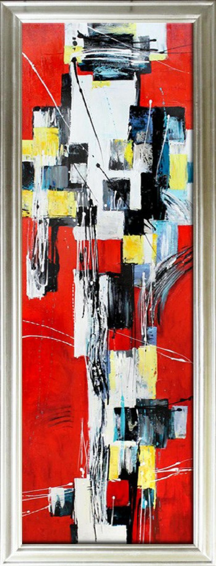 ÖLBILD ÖLGEMÄLDE GEMÄLDE BILD ABSTRAKT GEMÄLDE MIT RAHMEN - G17523