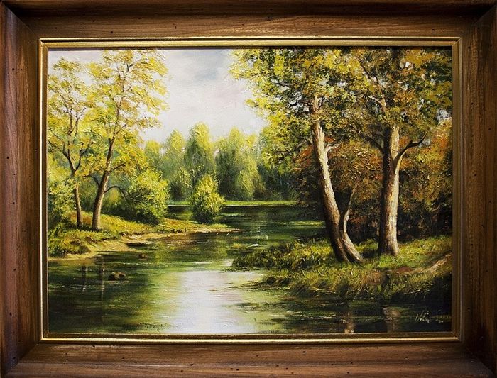 Gemälde Natur Handarbeit Ölbild Bild Ölbilder Rahmen Bilder G03361