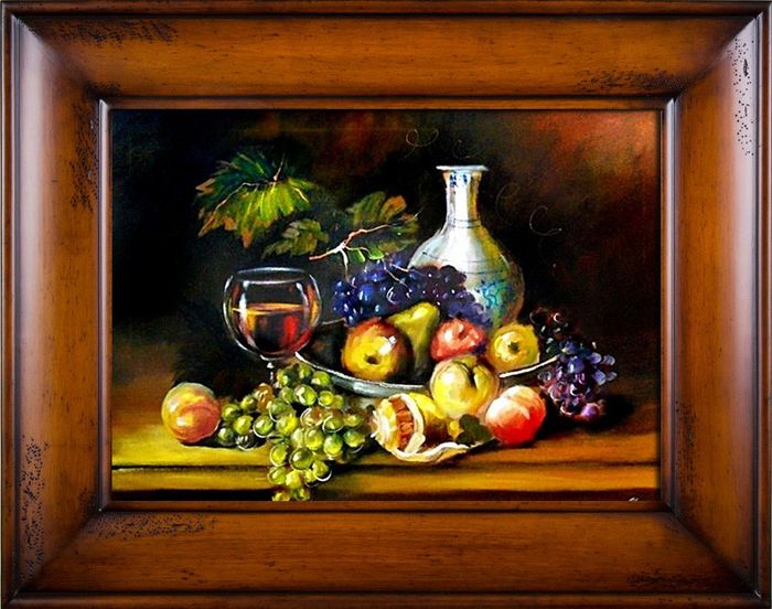 Gemälde "Obst " Handarbeit Ölbild Bild Ölbilder Rahmen Bilder G04432