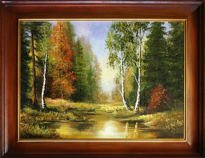 Gemälde Natur Handarbeit Ölbild Bild Ölbilder Rahmen Bilder G05821