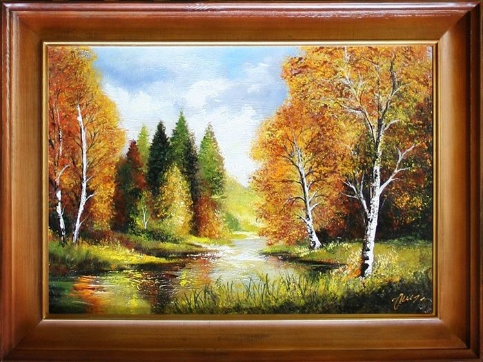 Gemälde Natur Handarbeit Ölbild Bild Ölbilder Rahmen Bilder G05822