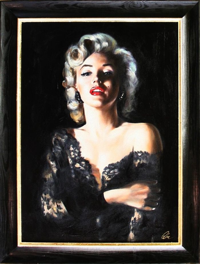 marilyn monroe Kiss Sexy Erotik Echte Handarbeit Rahmen Öl Gemälde Bilder G10022